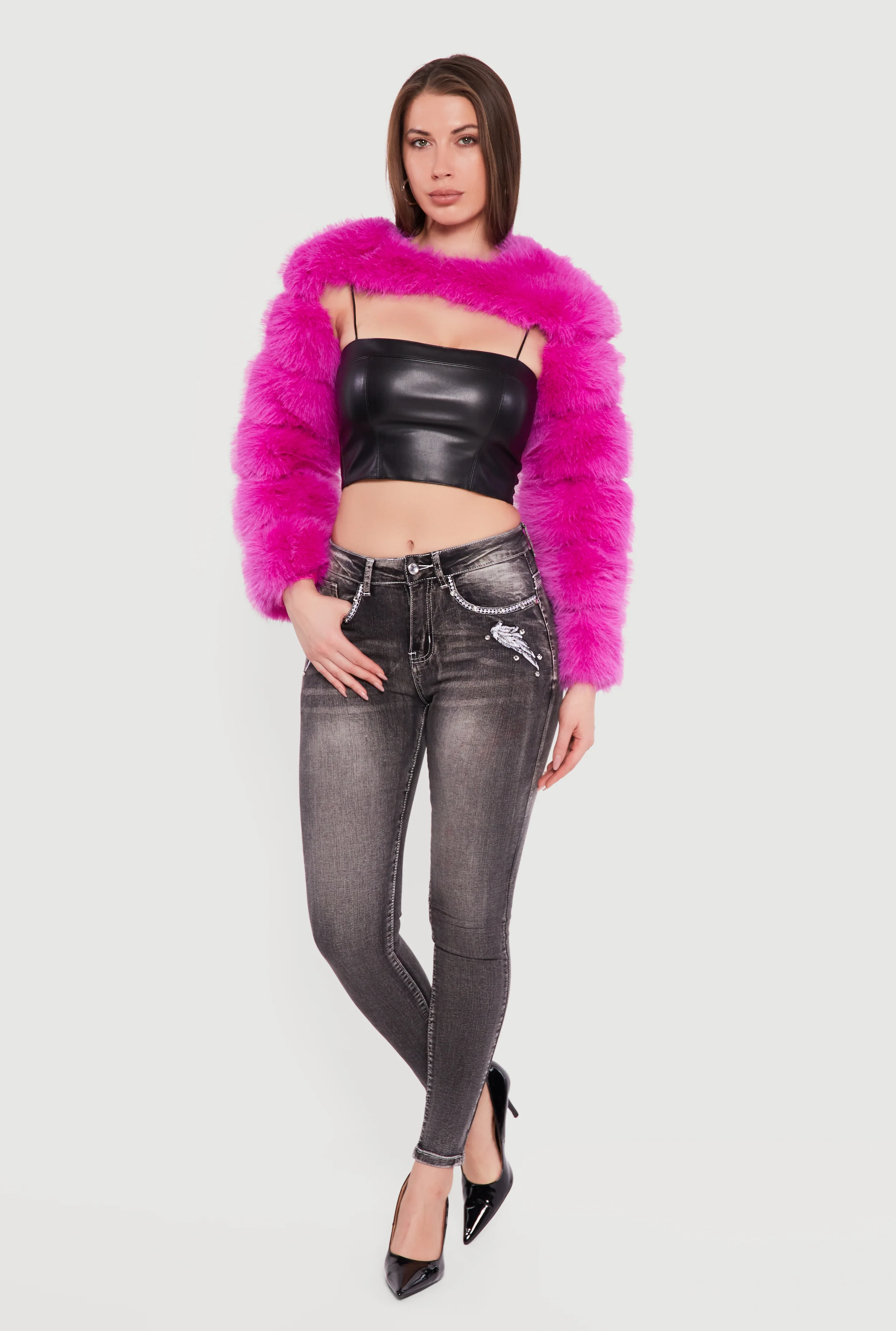 Faux Fur Bolero Jacket