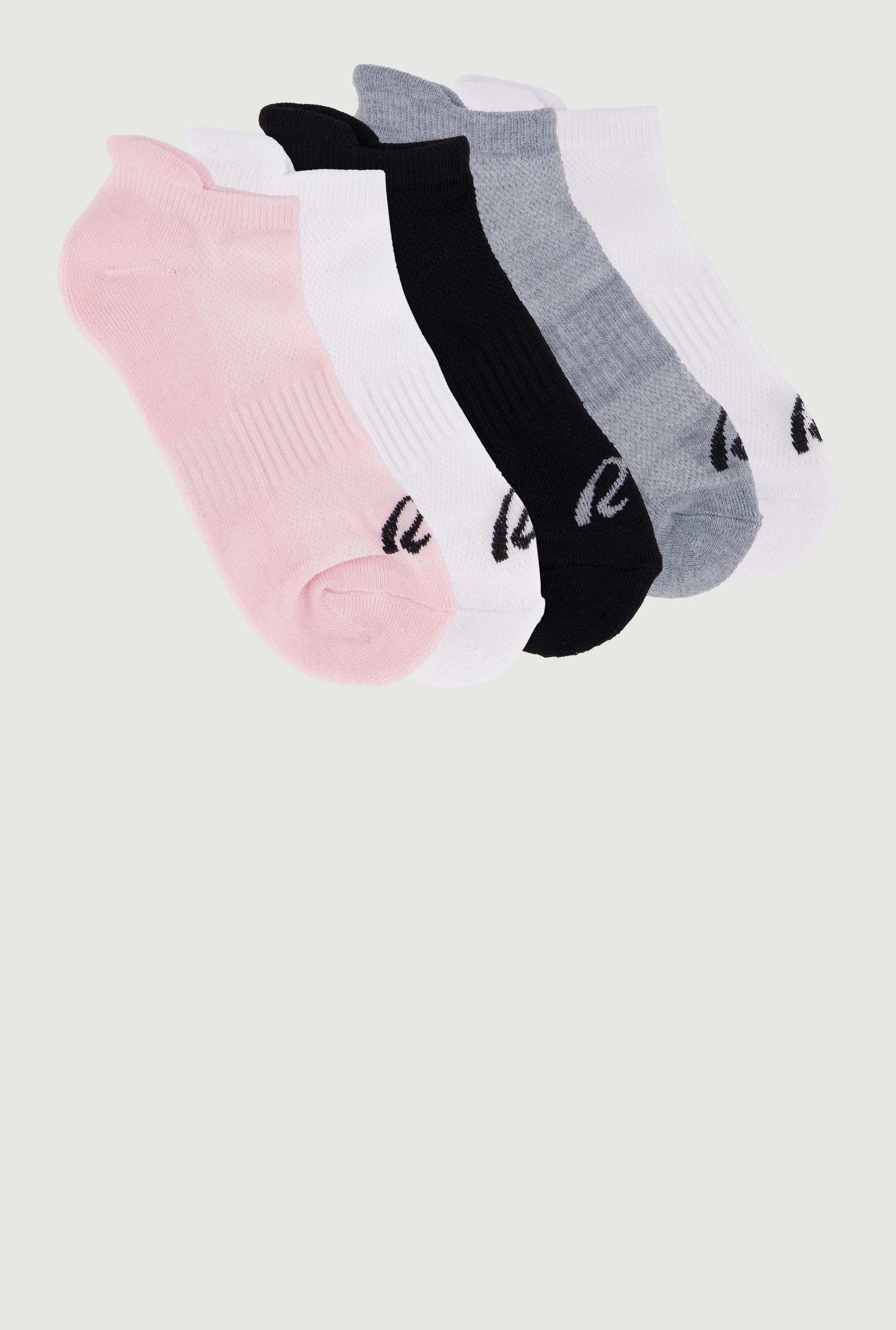 R Collection Cushioned No Show Socks 5 Pack