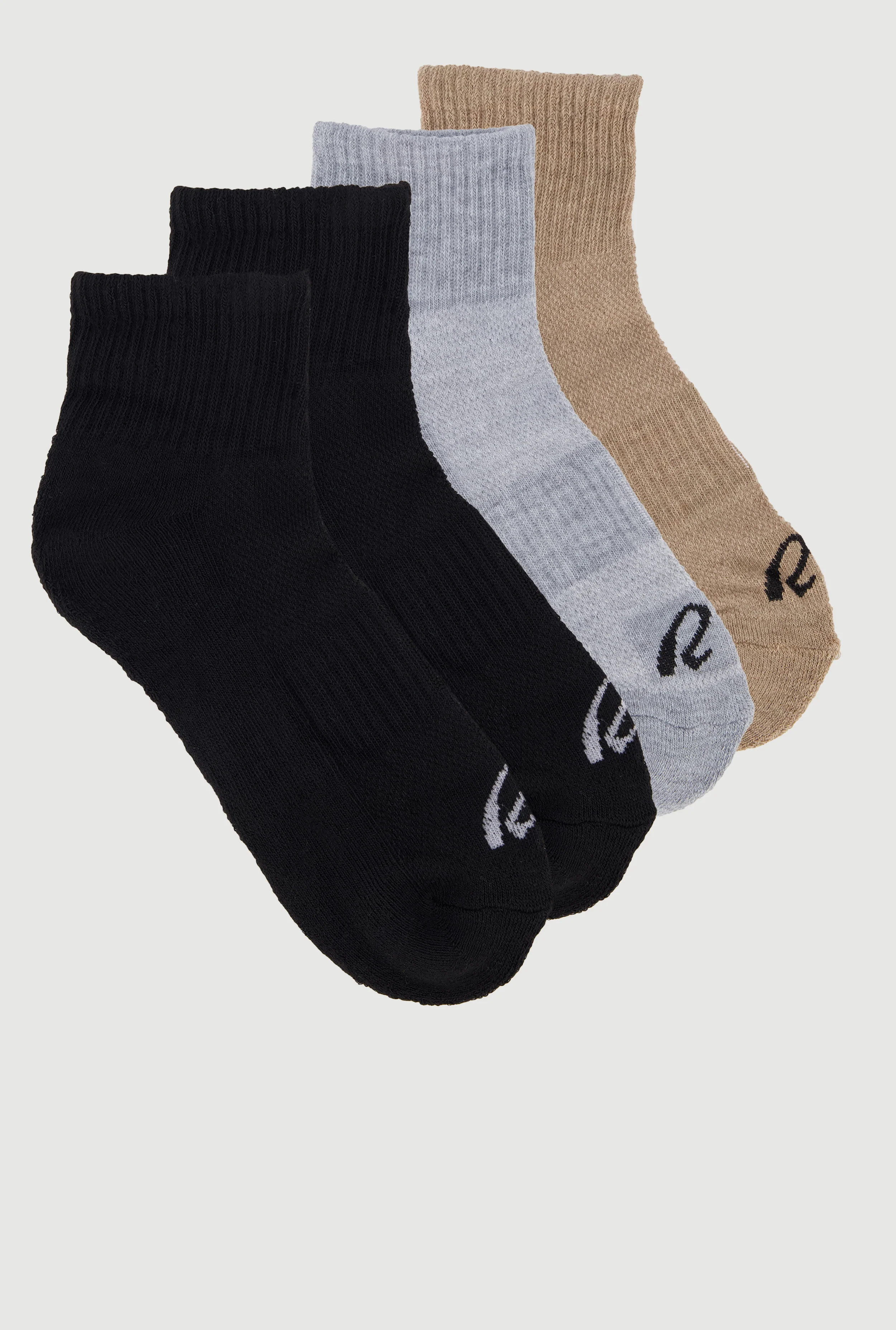 R Collection Cushioned Quarter Socks 4 Pack