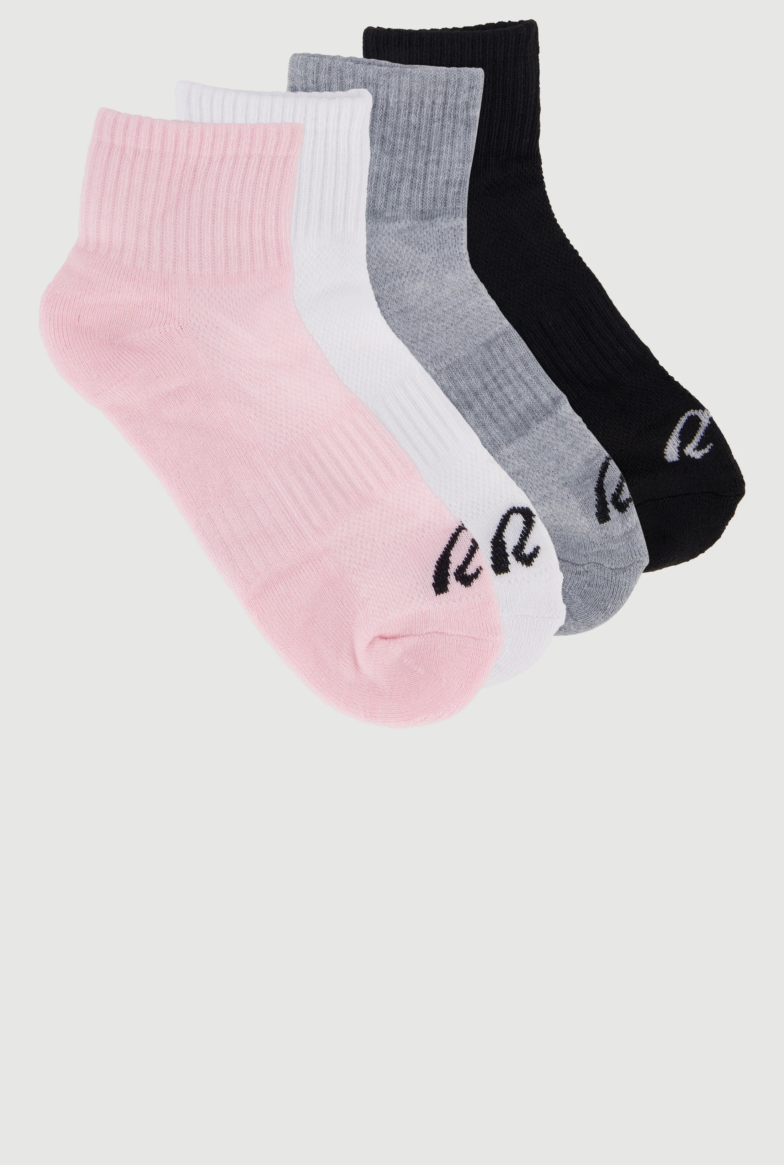 R Collection Cushioned Quarter Socks 4 Pack