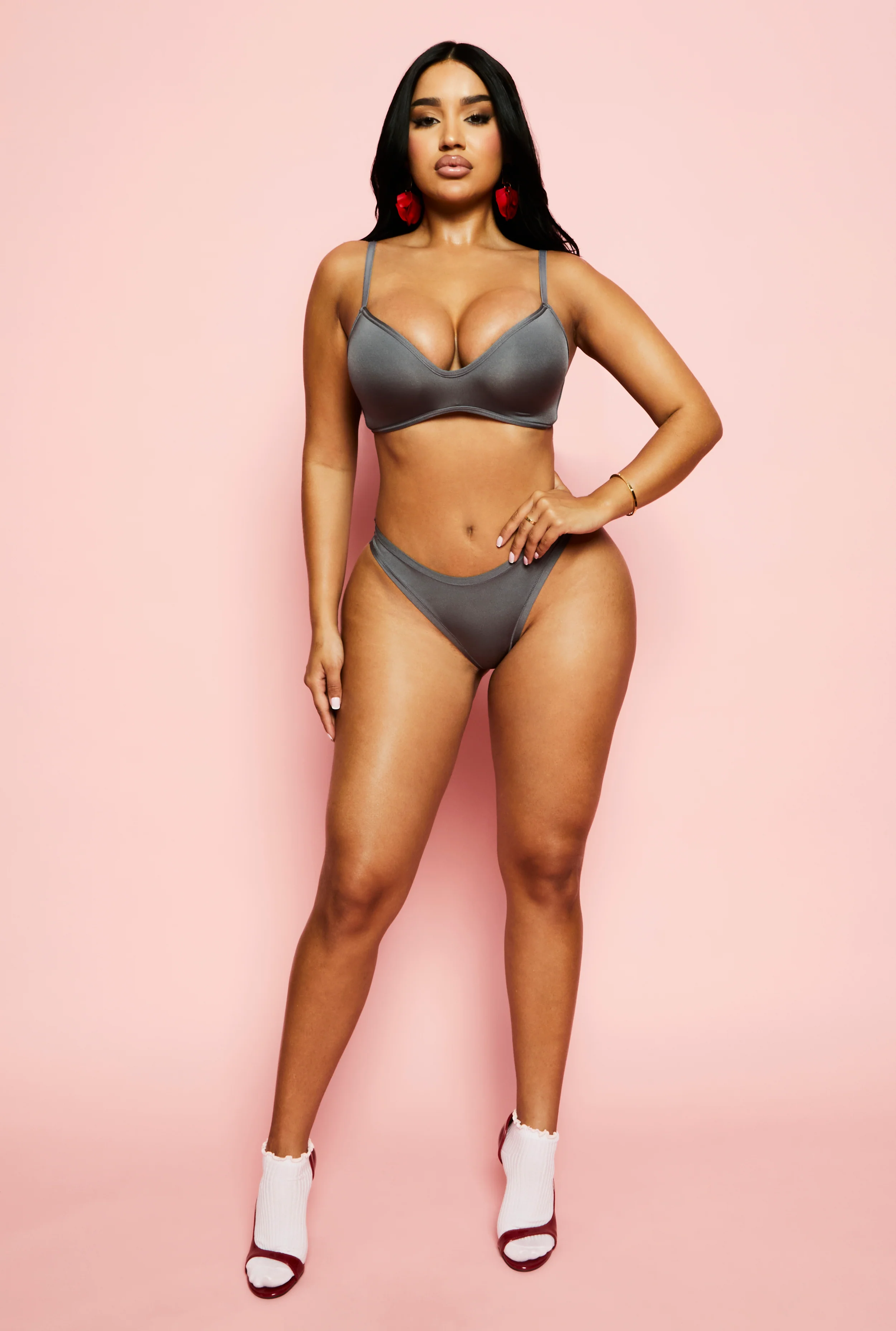 R Collection Shiny Microfiber Bra