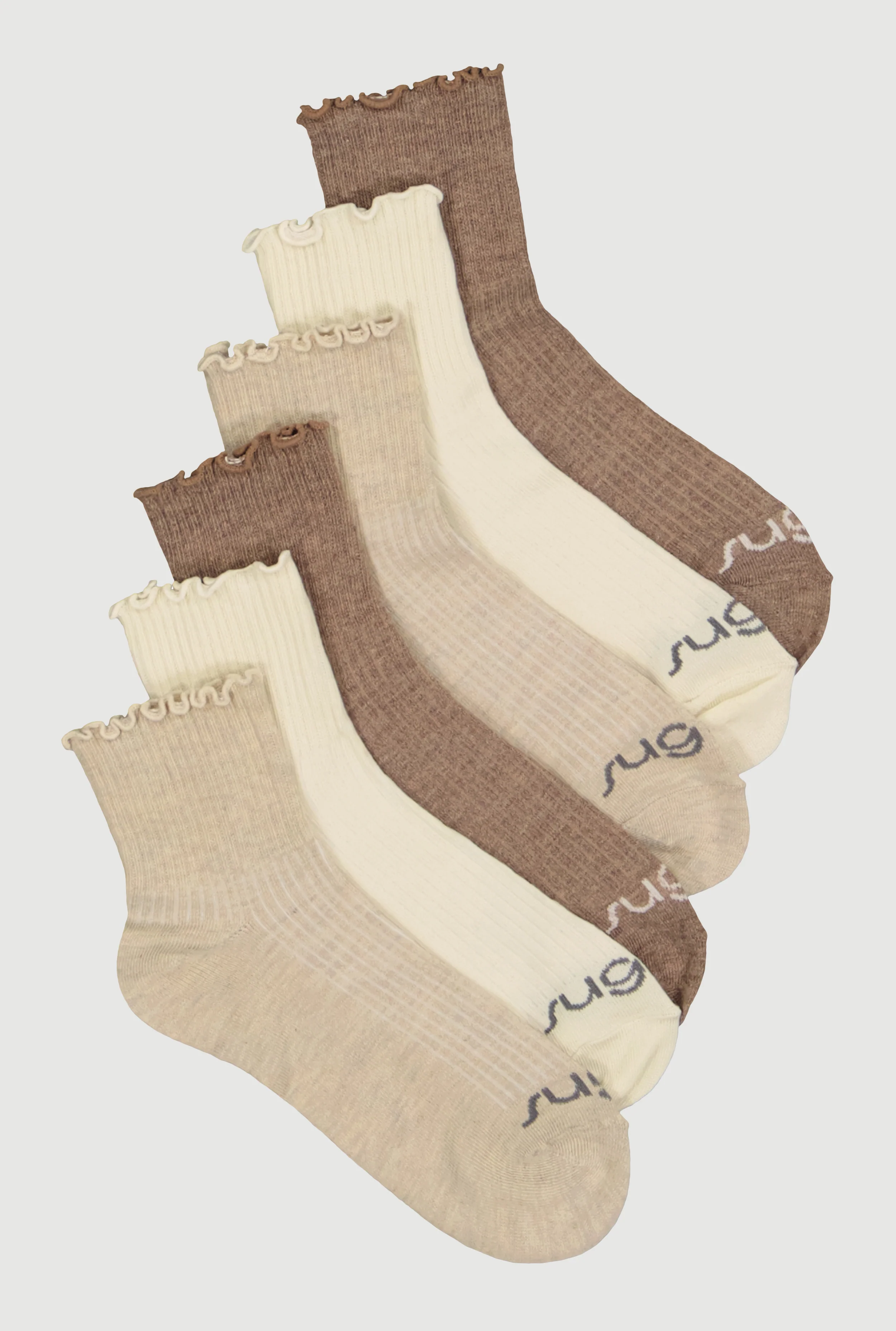 Lettuce Edge Capri Socks 6 Pack