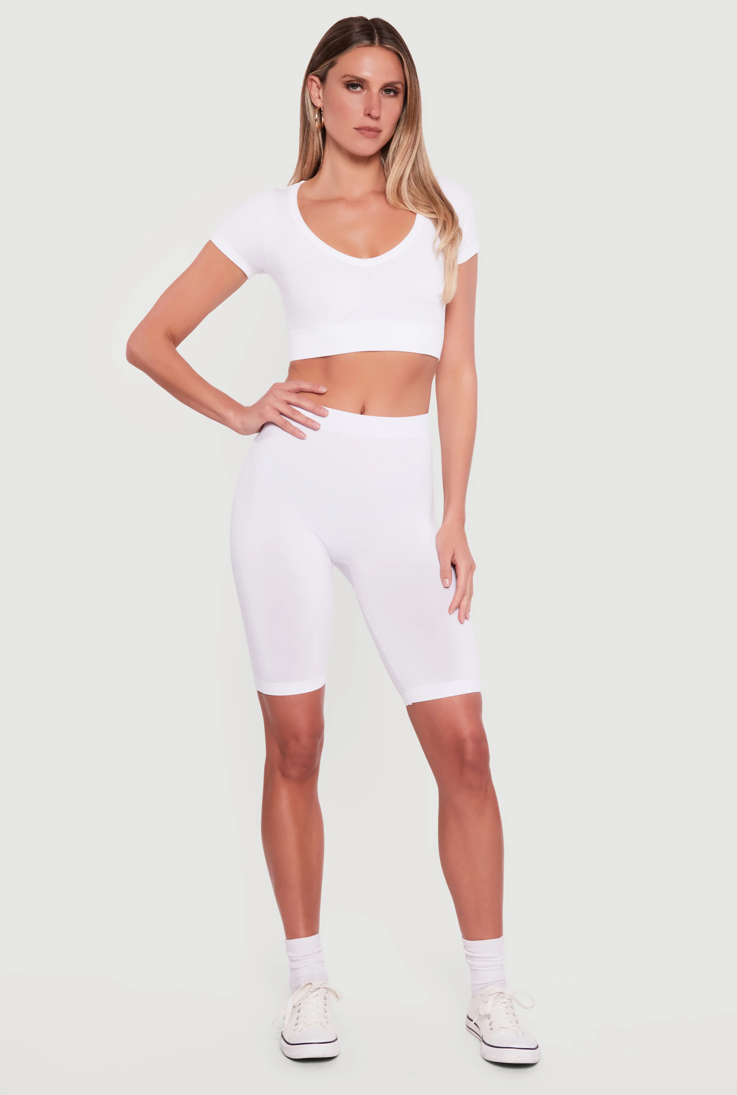 High Waisted Seamless Basic Bike Shorts
