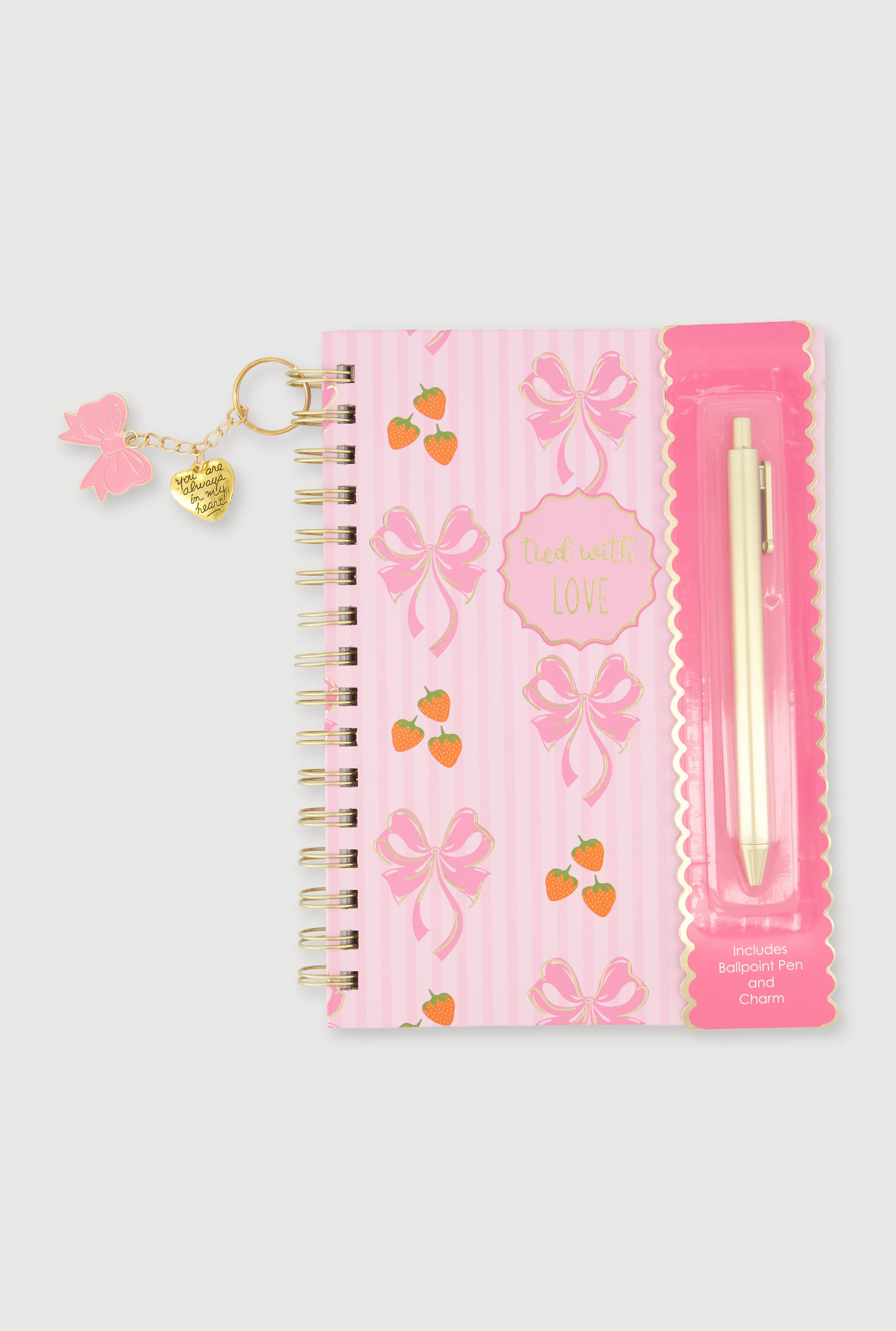Tied with Love Journal with Ballpoint Pen and Charm
