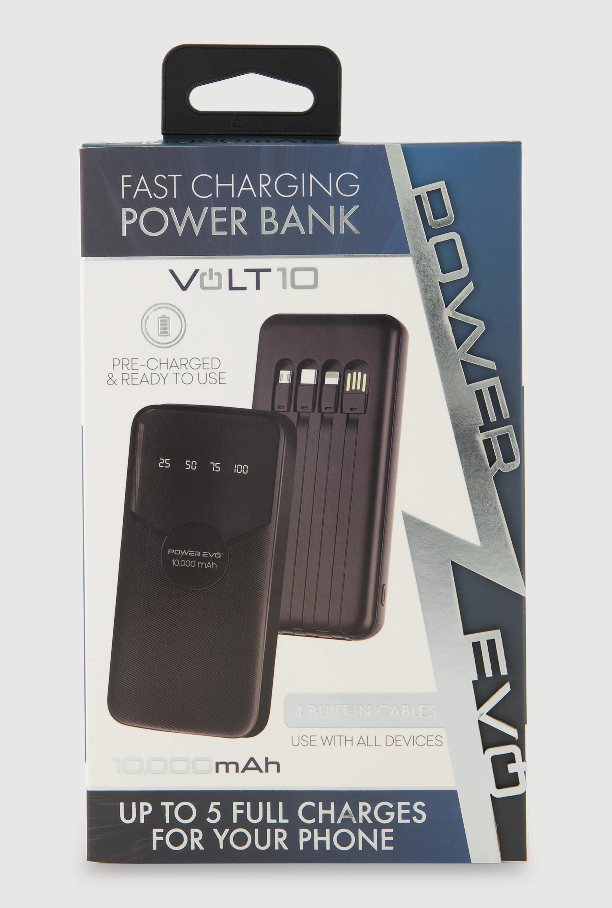 Built In Assorted Cords Power Bank