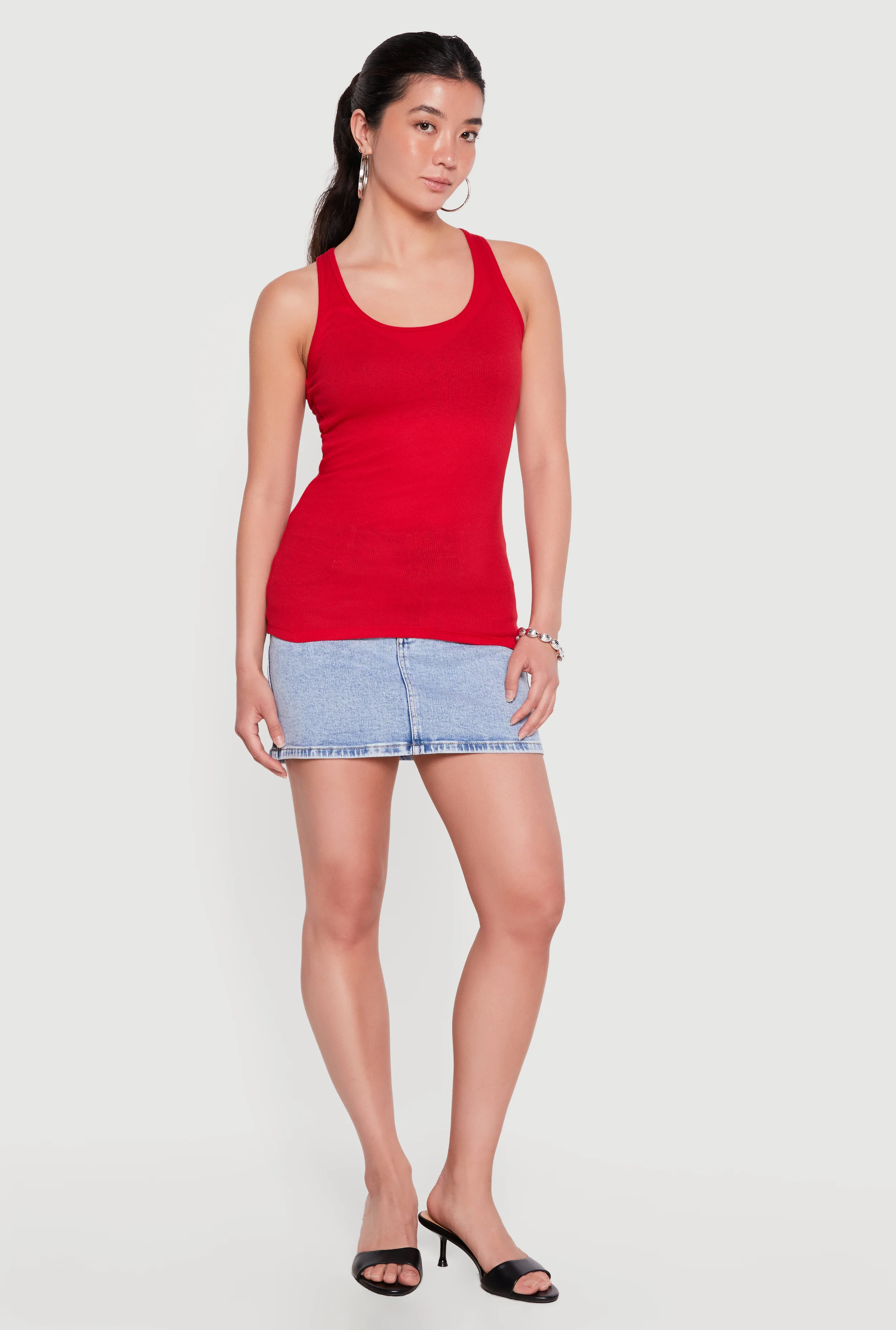 Ribbed Knit Racerback Tank Top