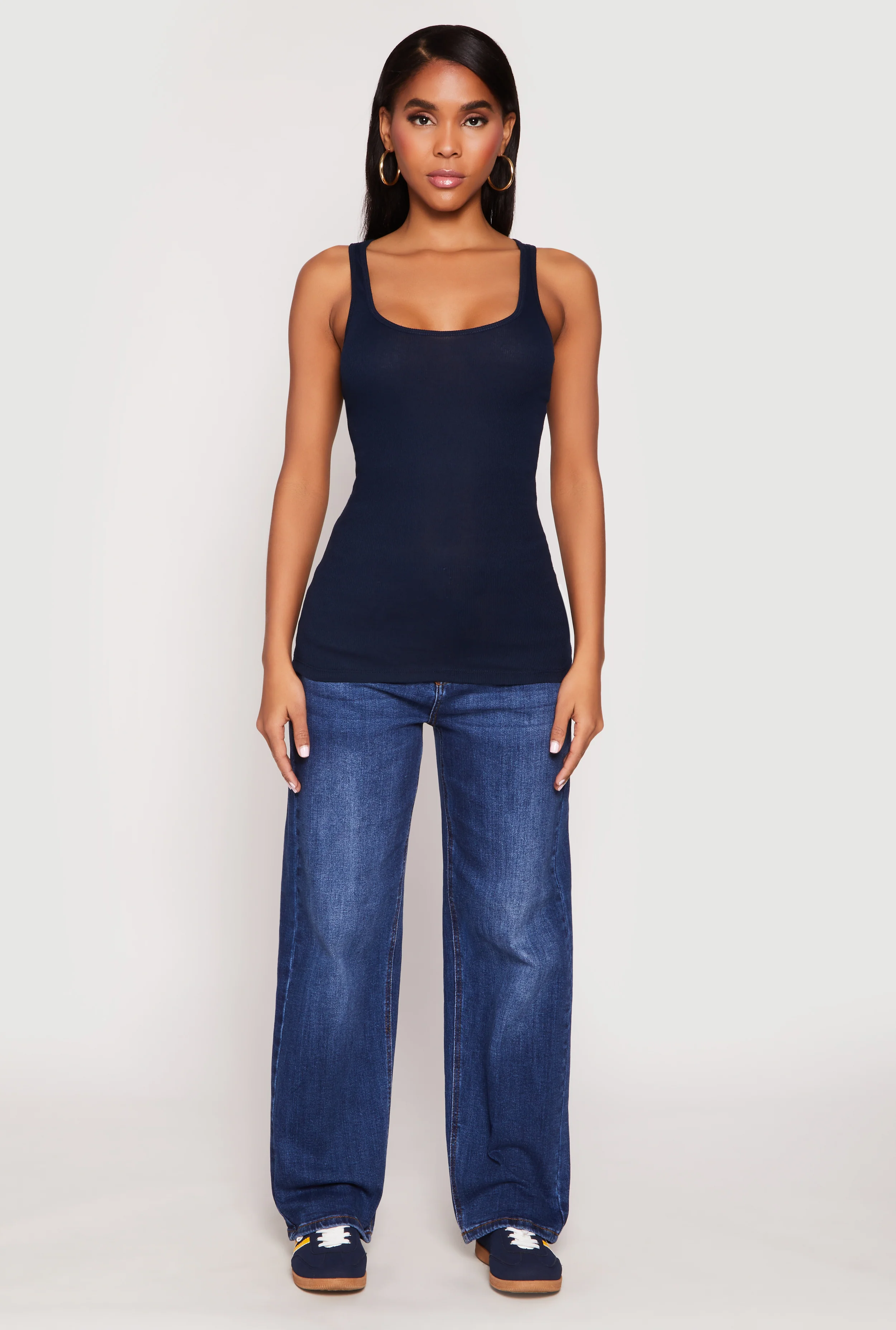 Ribbed Knit Racerback Tank Top