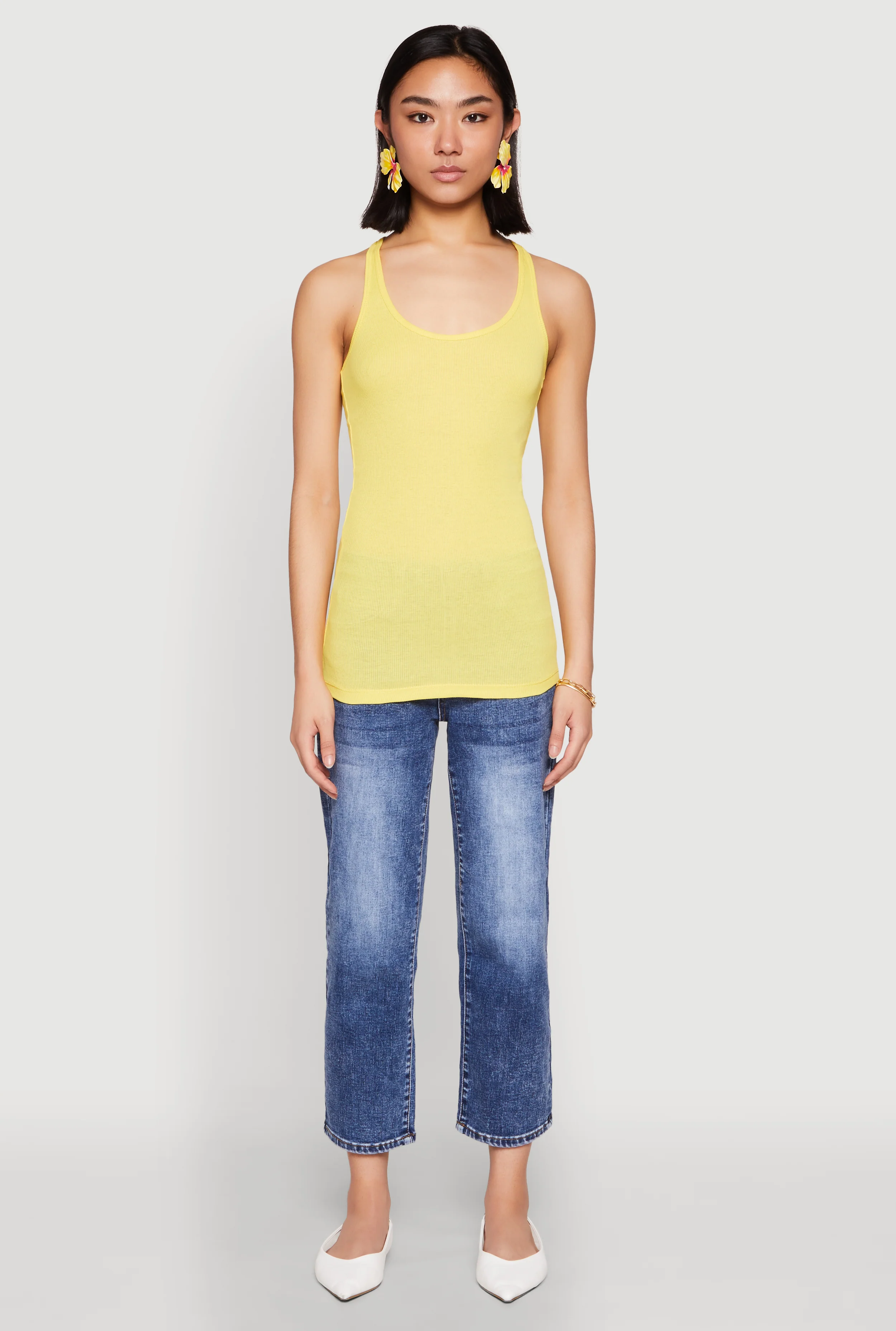 Ribbed Knit Racerback Tank Top
