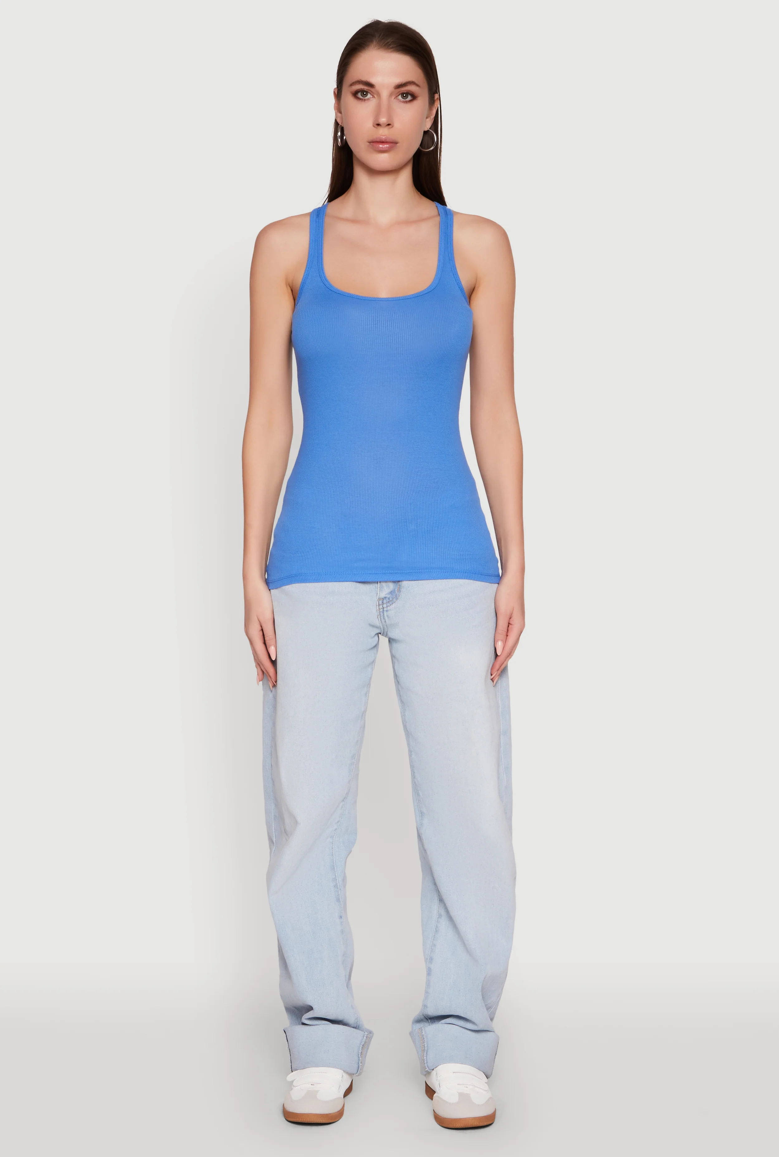 Ribbed Knit Racerback Tank Top