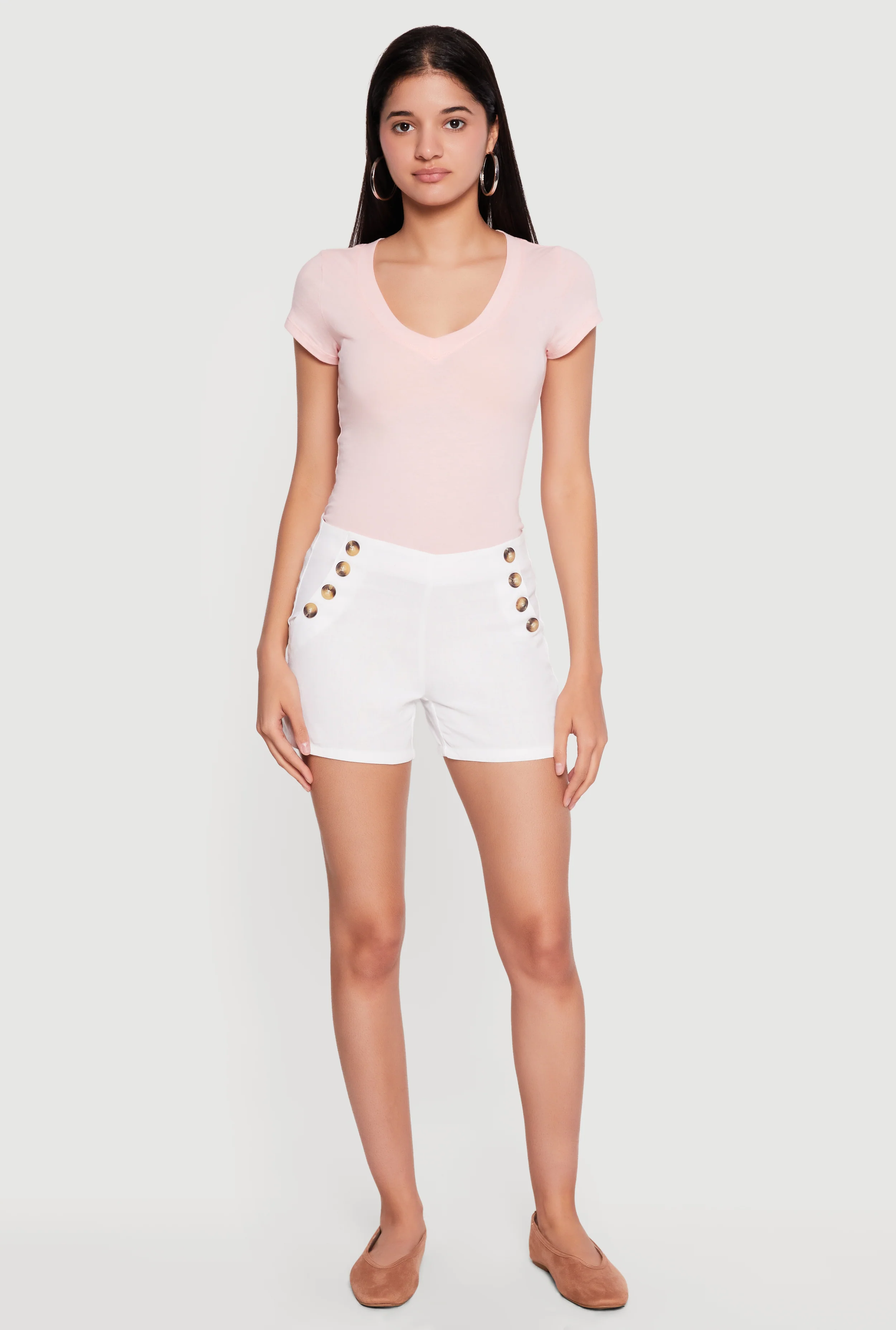 Basic V Neck Short Sleeve T Shirt