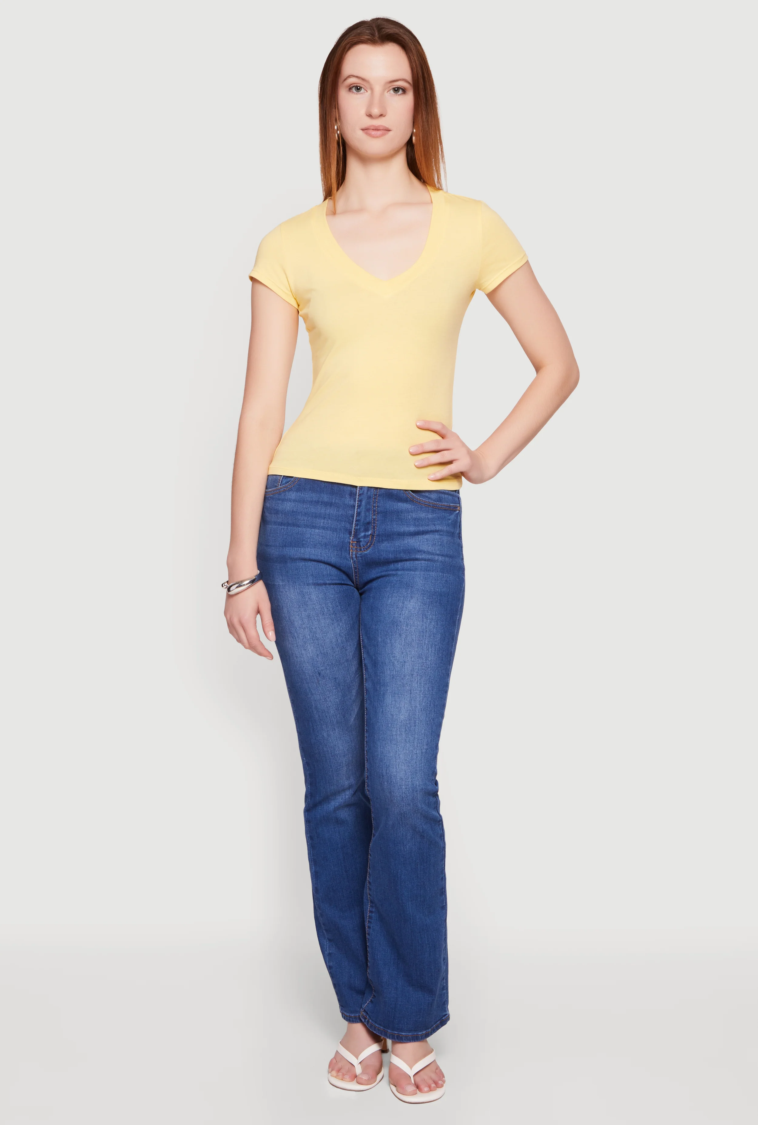 Basic V Neck Short Sleeve T Shirt