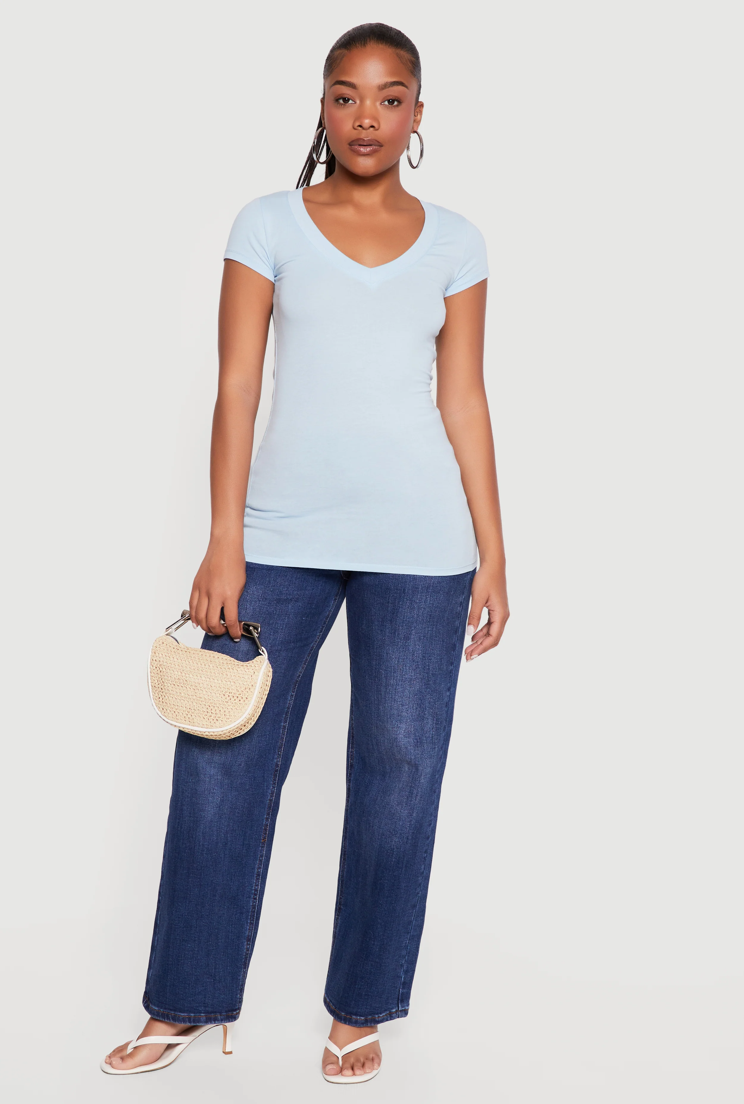 Basic V-Neck Short Sleeve T-Shirt