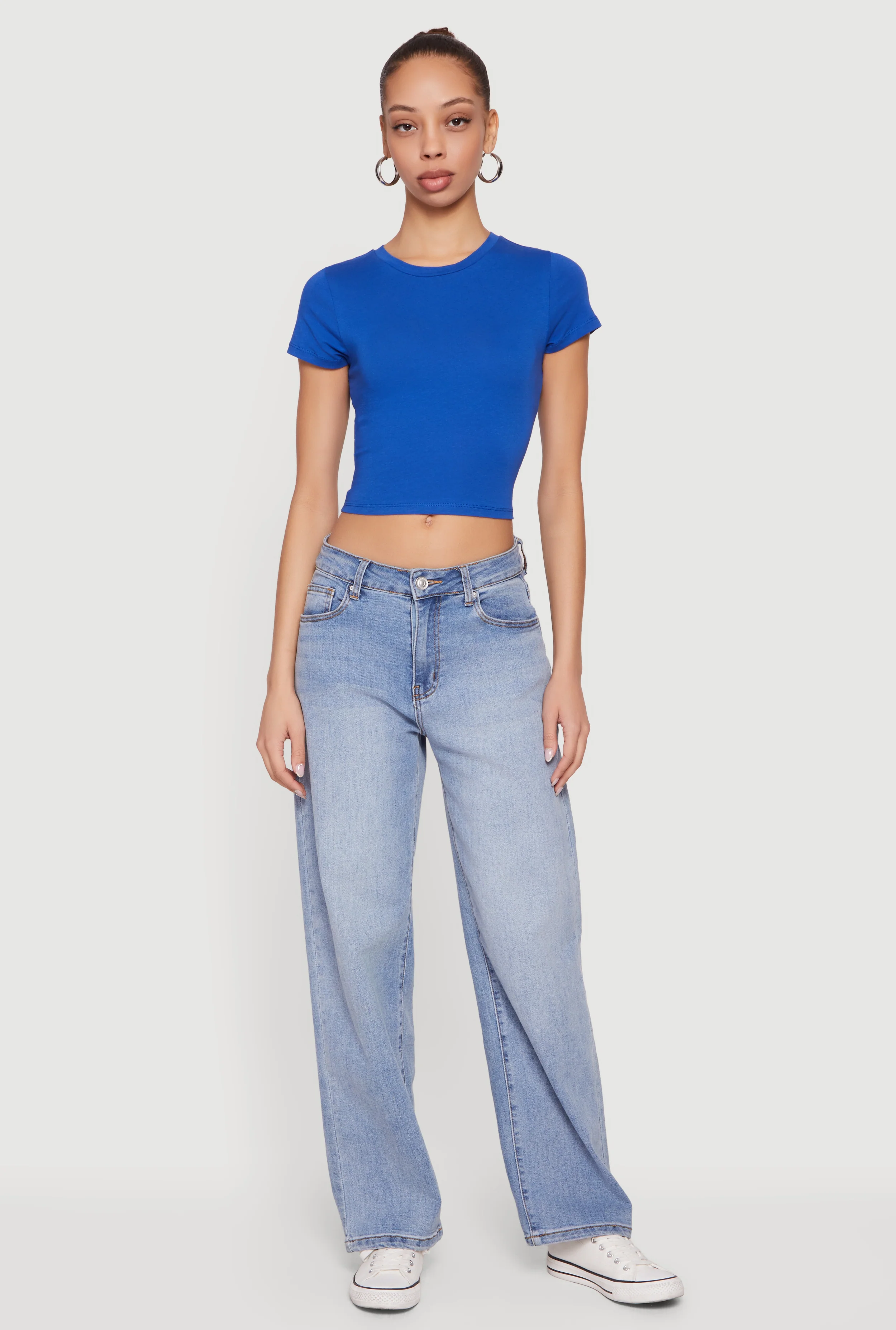 Basic Short Sleeve Cropped Tee