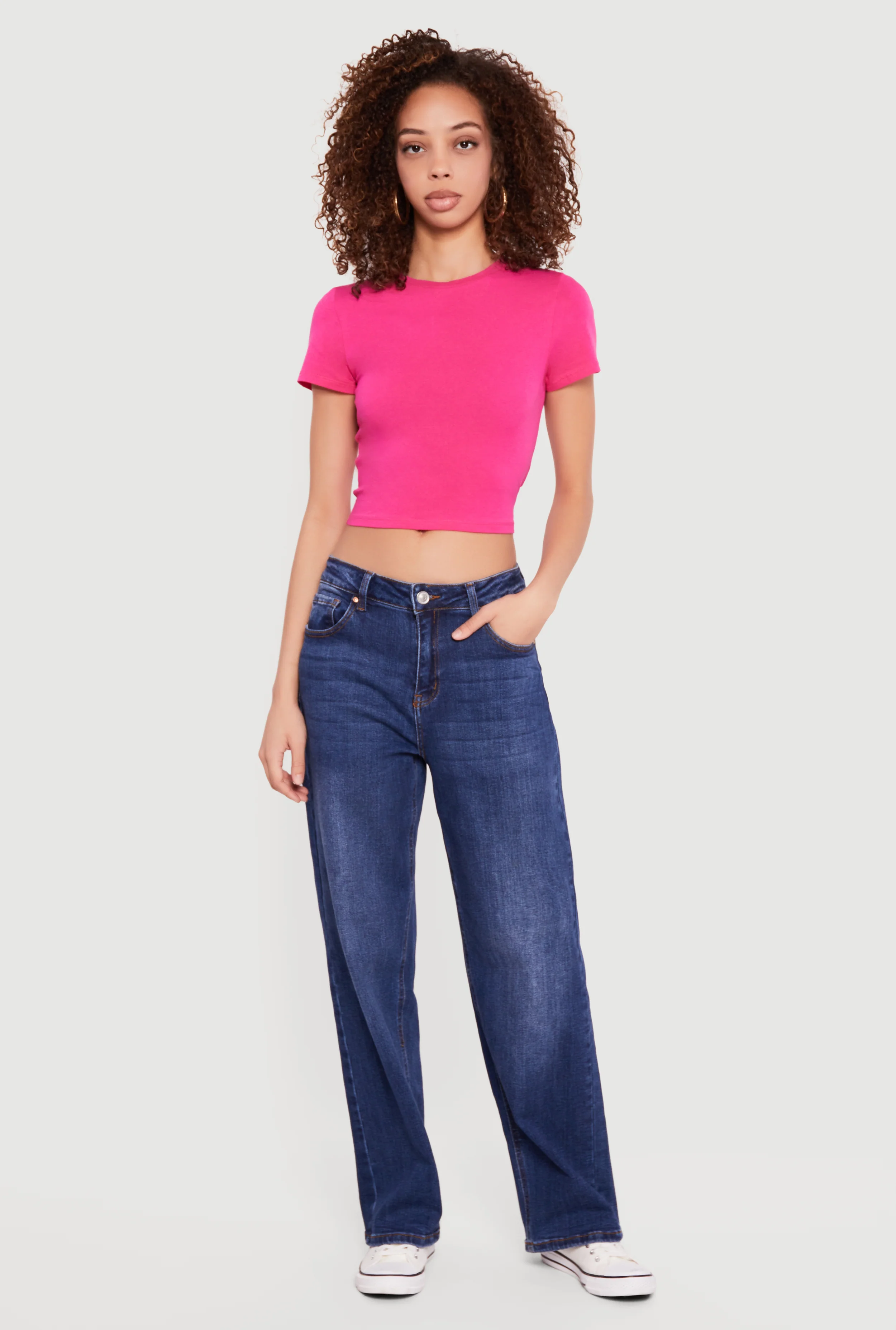 Basic Short Sleeve Cropped Tee