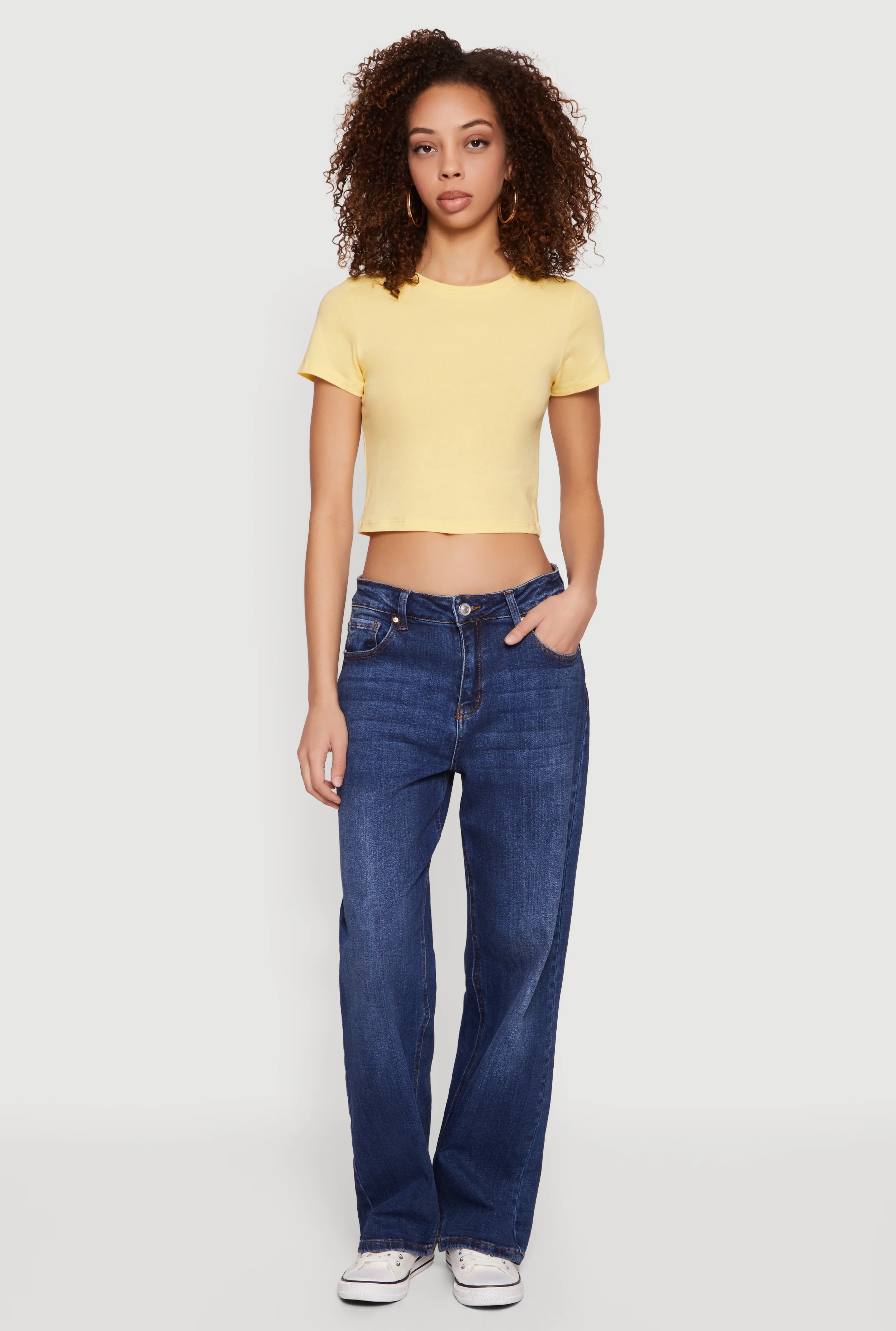 Basic Short Sleeve Cropped Tee