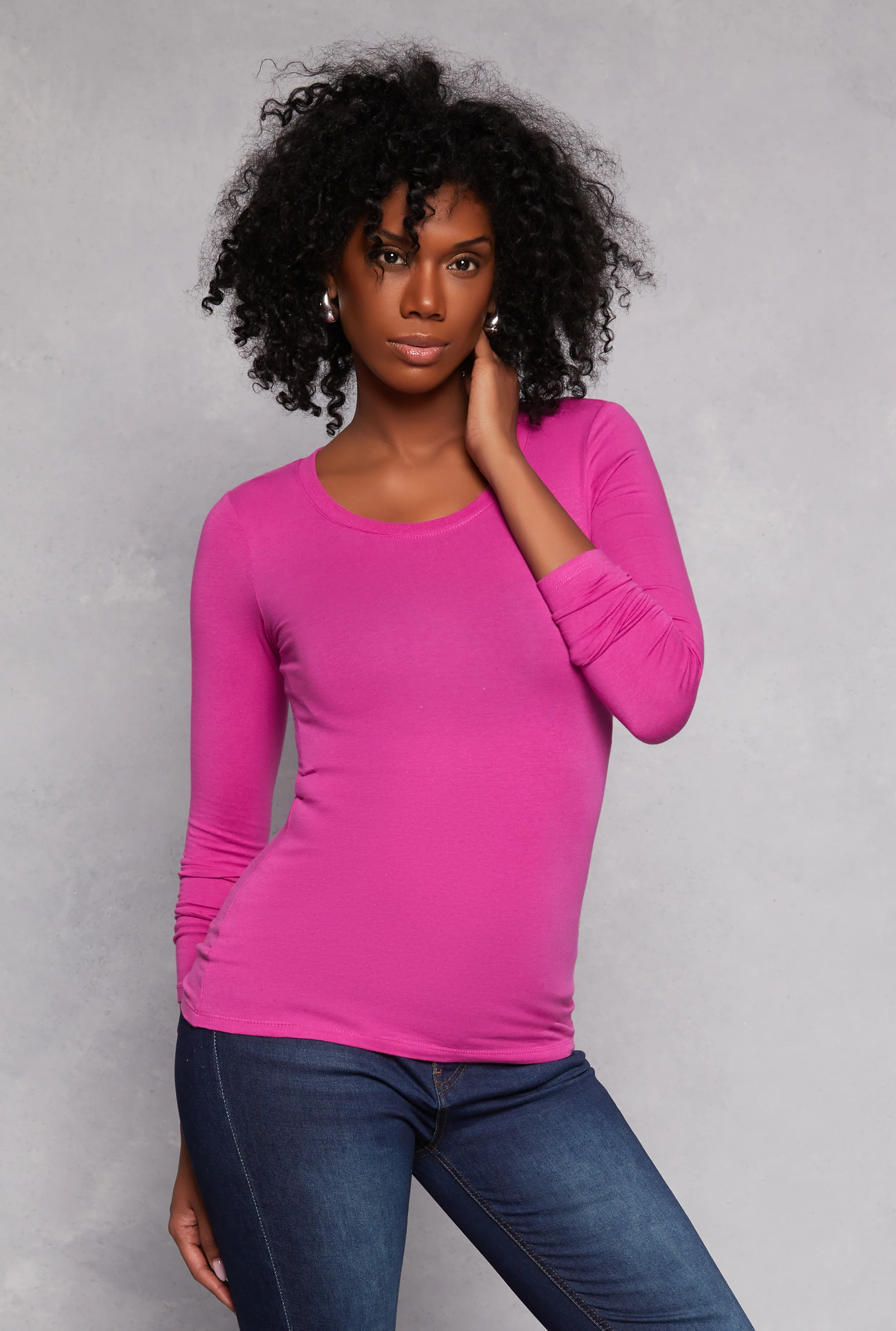 Basic Crew Neck Long Sleeve Tee