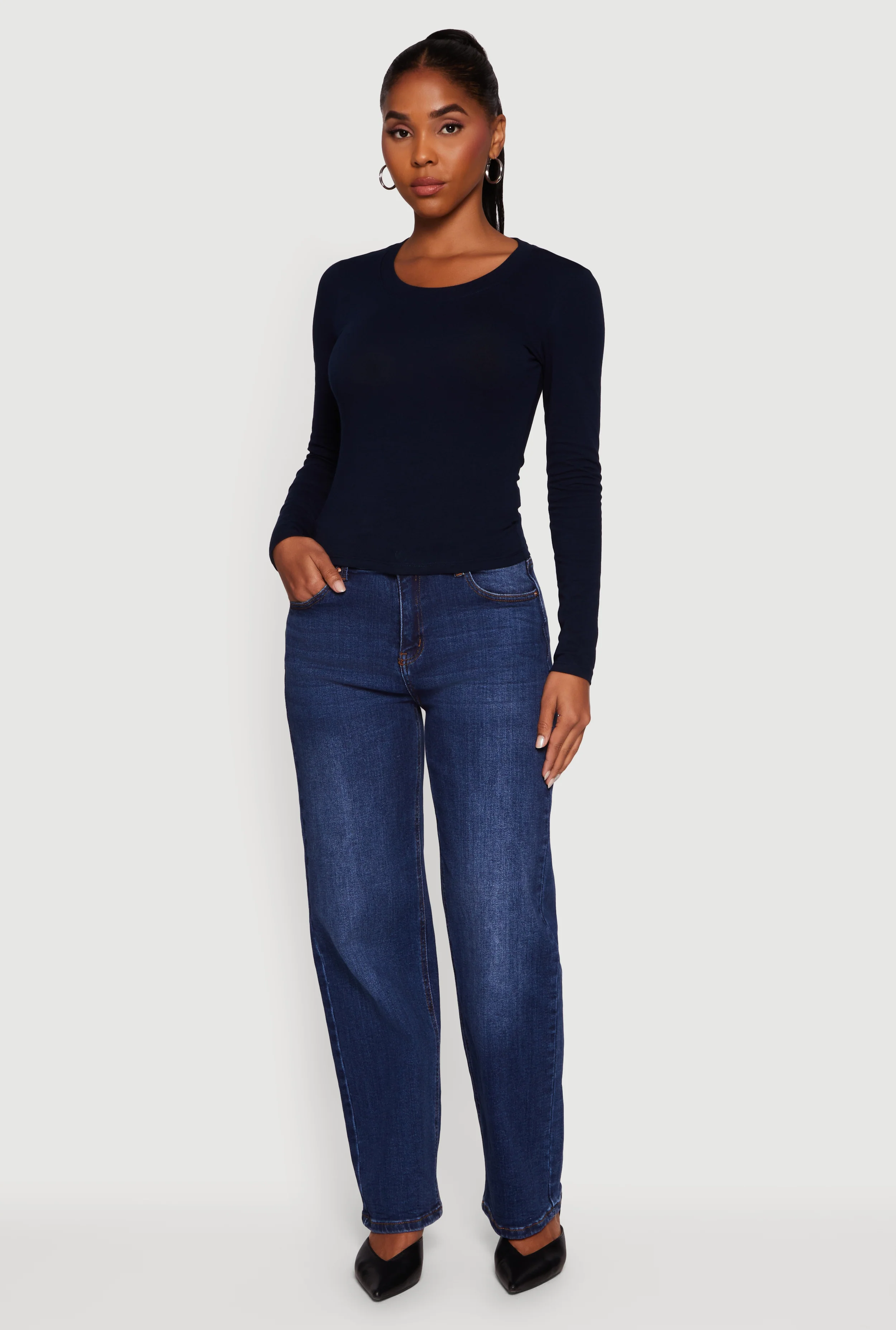 Long Sleeve Scoop Neck Tee