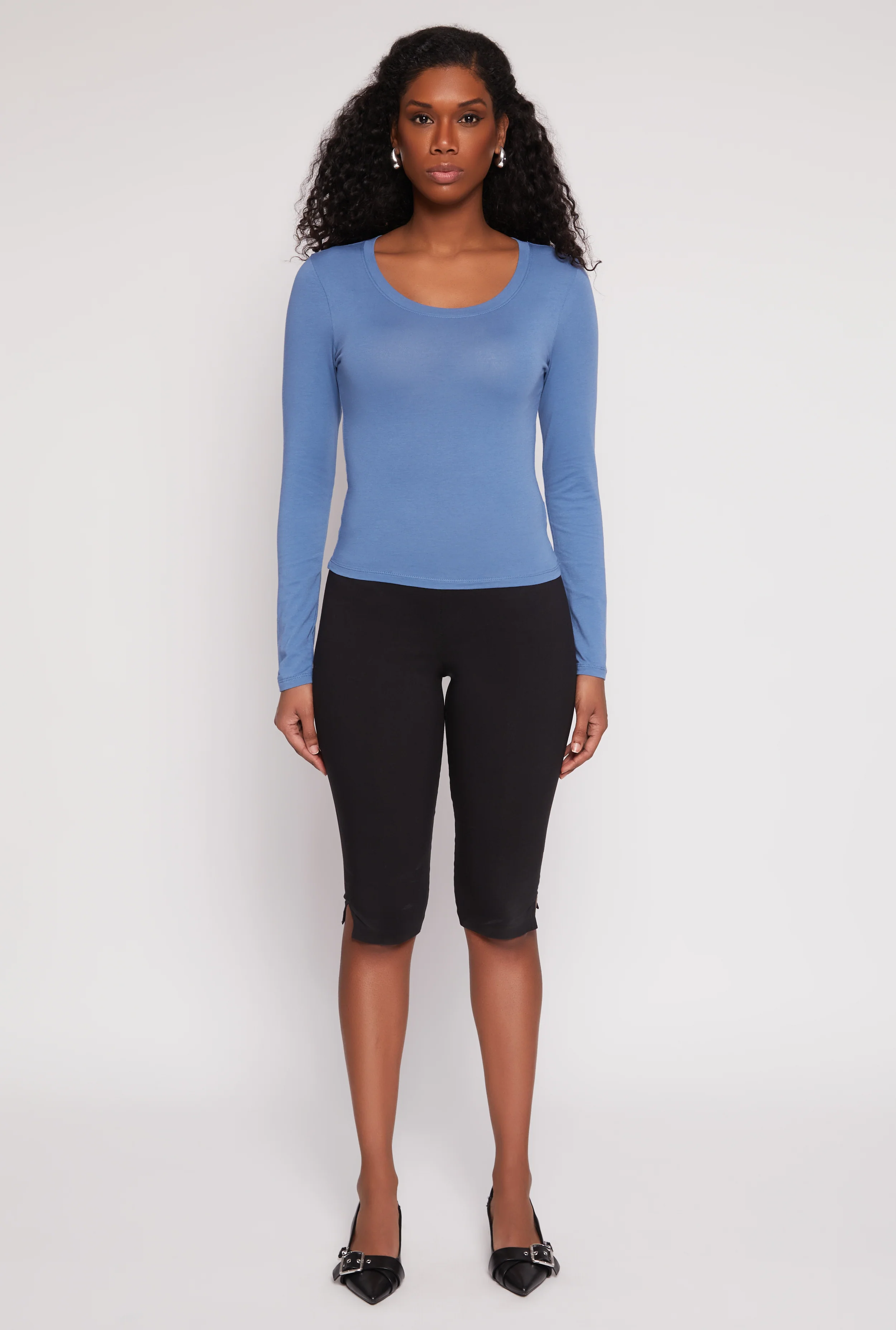 Basic Scoop Neck Long Sleeve Top