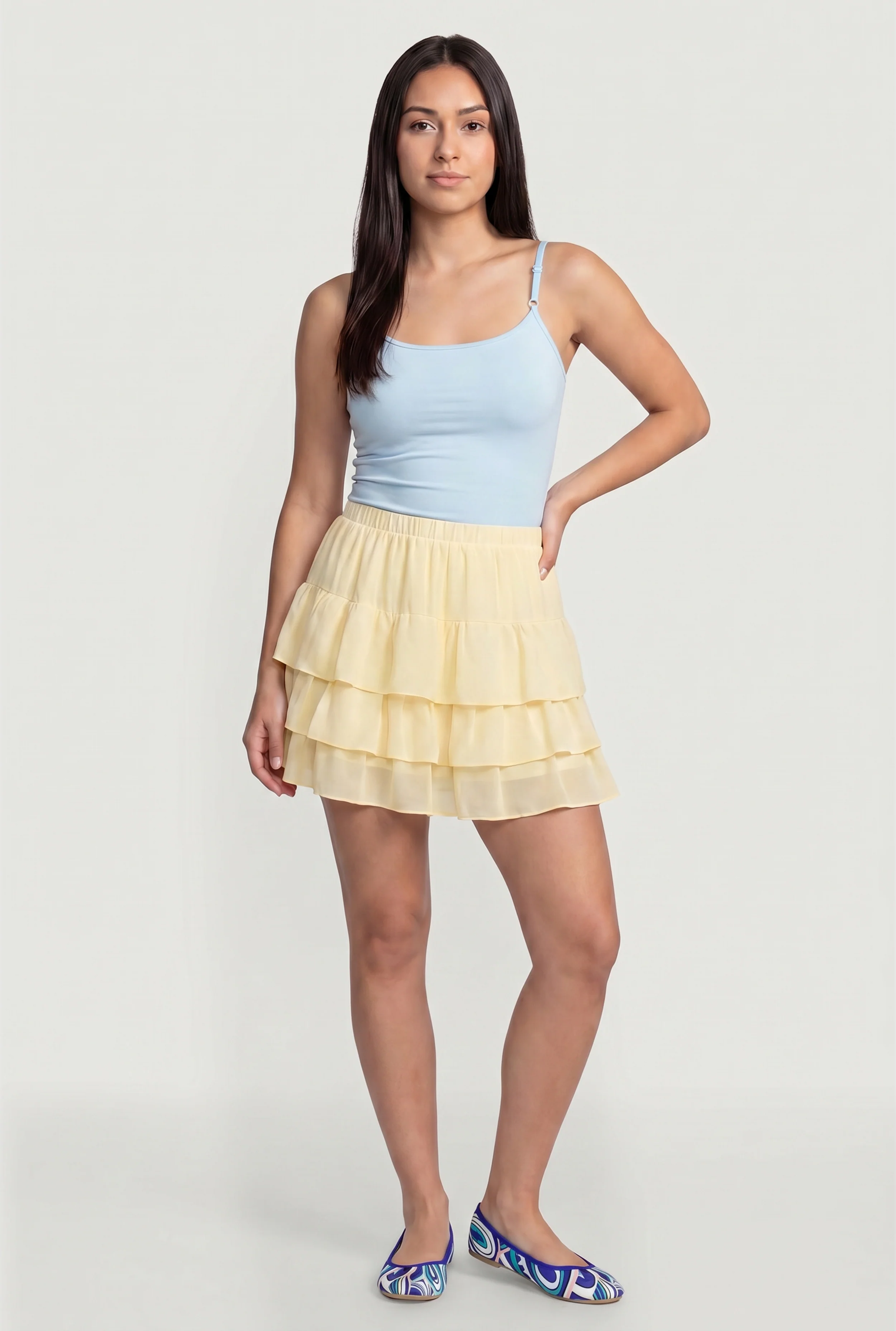 Scoop Neck Basic Cami with Shelf Bra