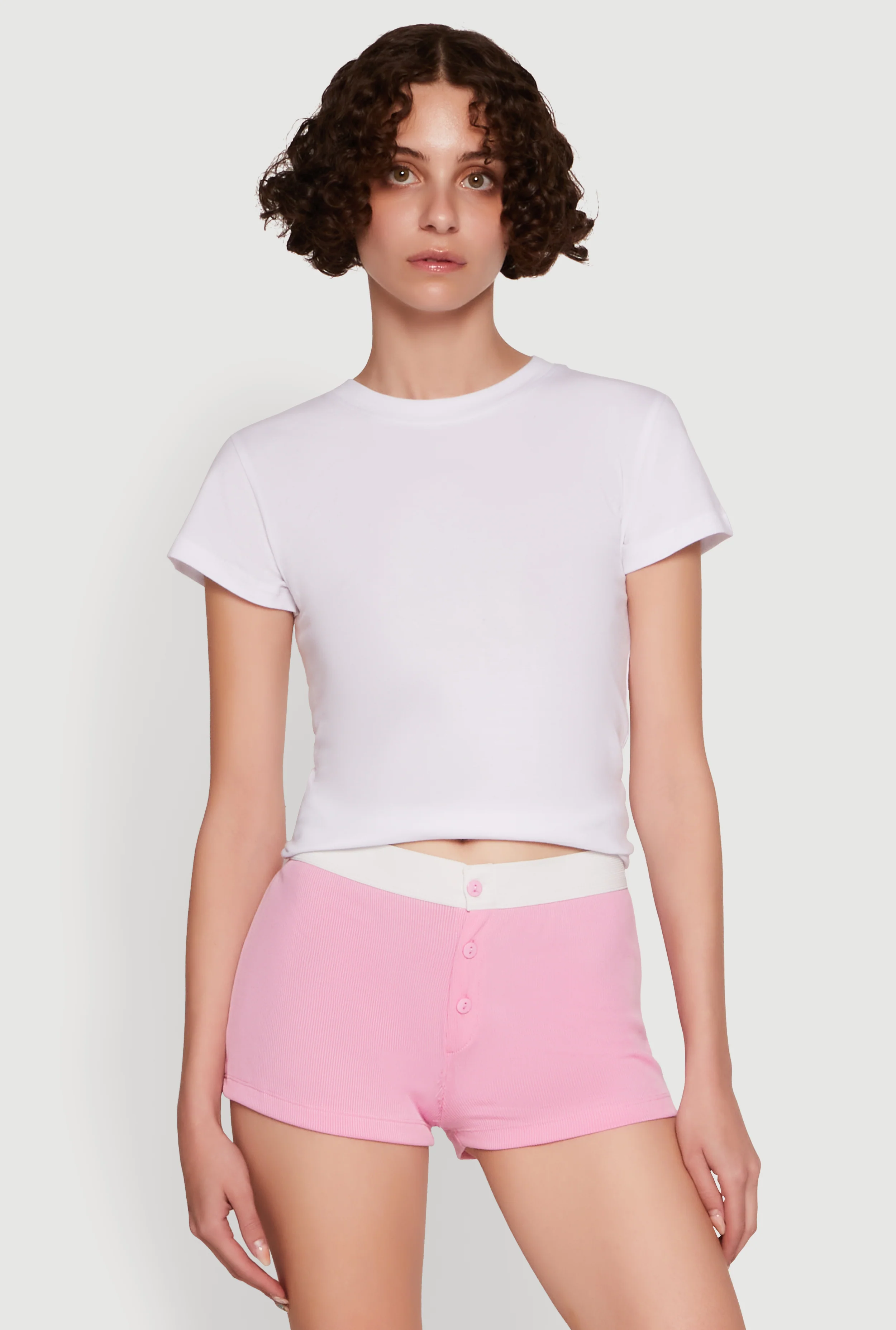Trendy Ribbed Knit Sleep Shorts