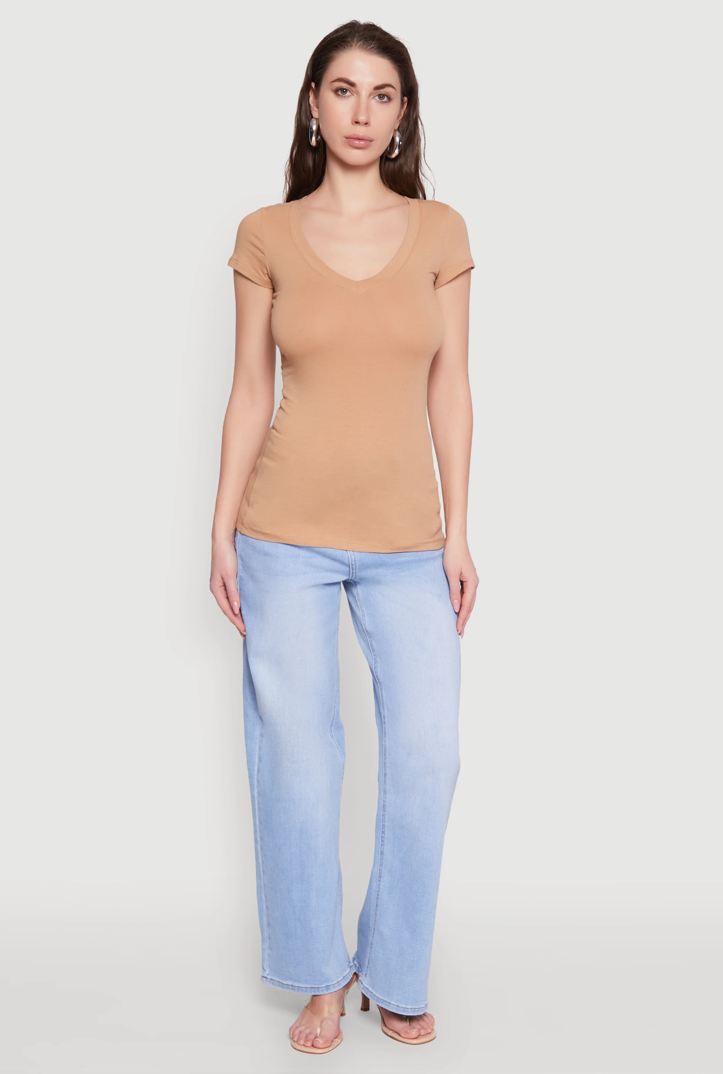 V Neck Short Sleeve T Shirt