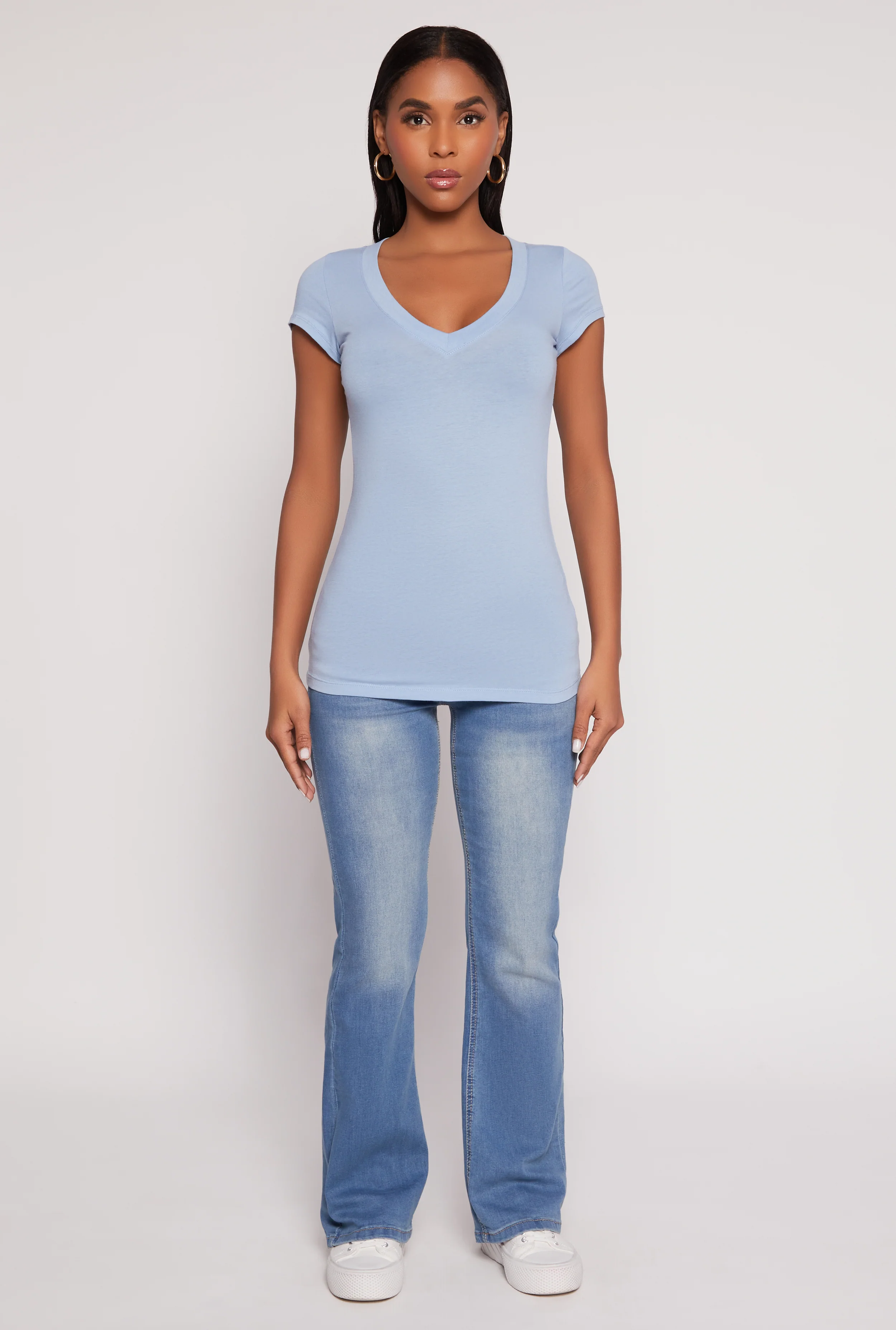V Neck Short Sleeve T Shirt