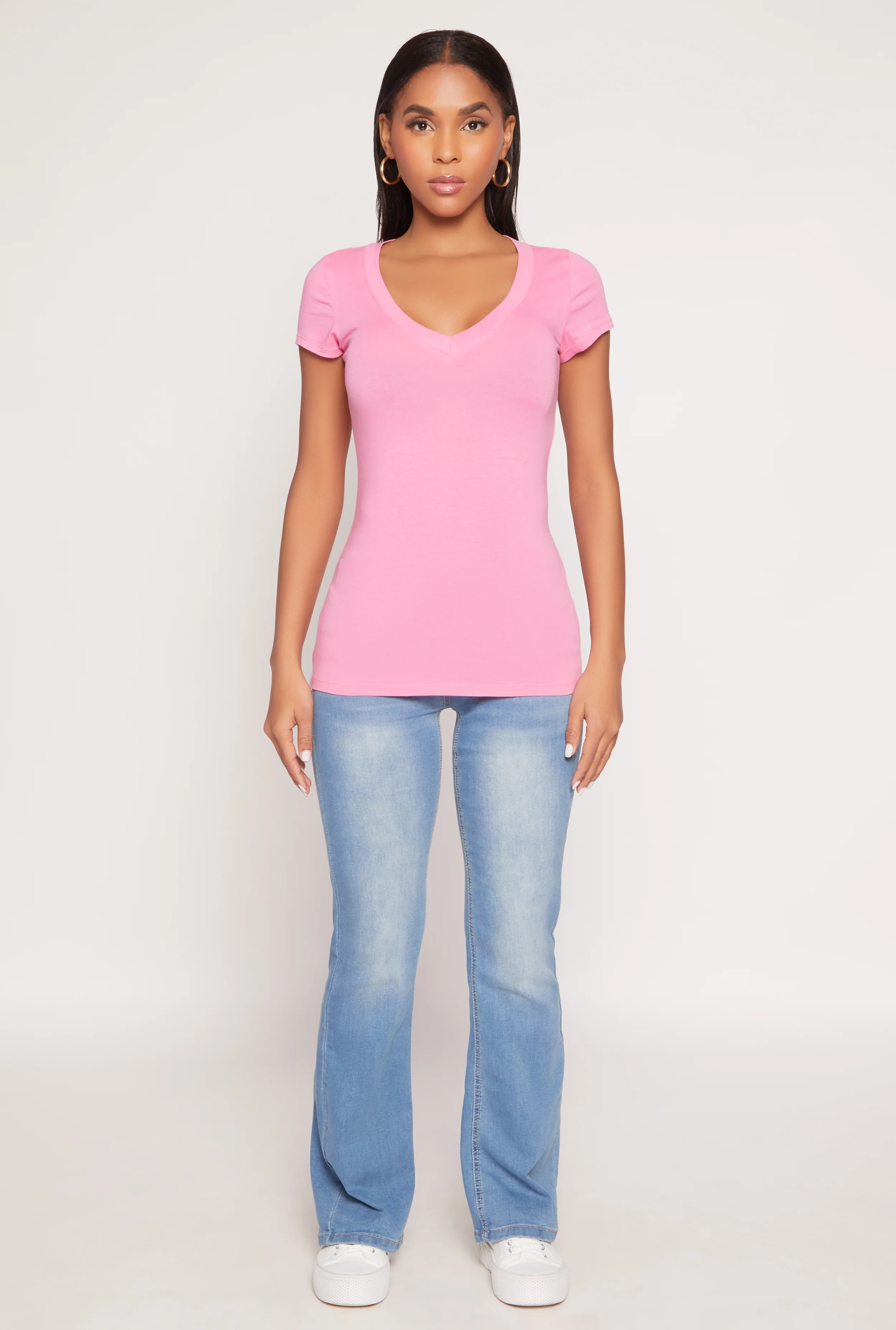 V Neck Short Sleeve T Shirt
