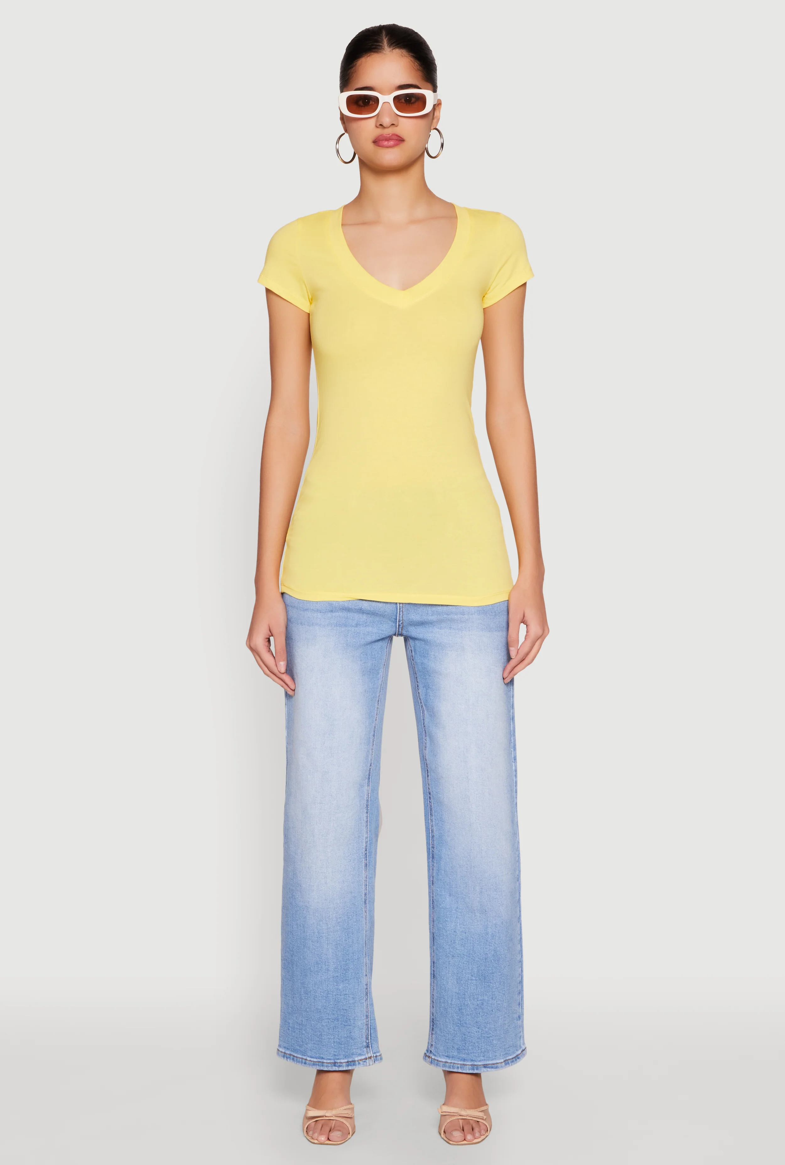 V Neck Short Sleeve T Shirt