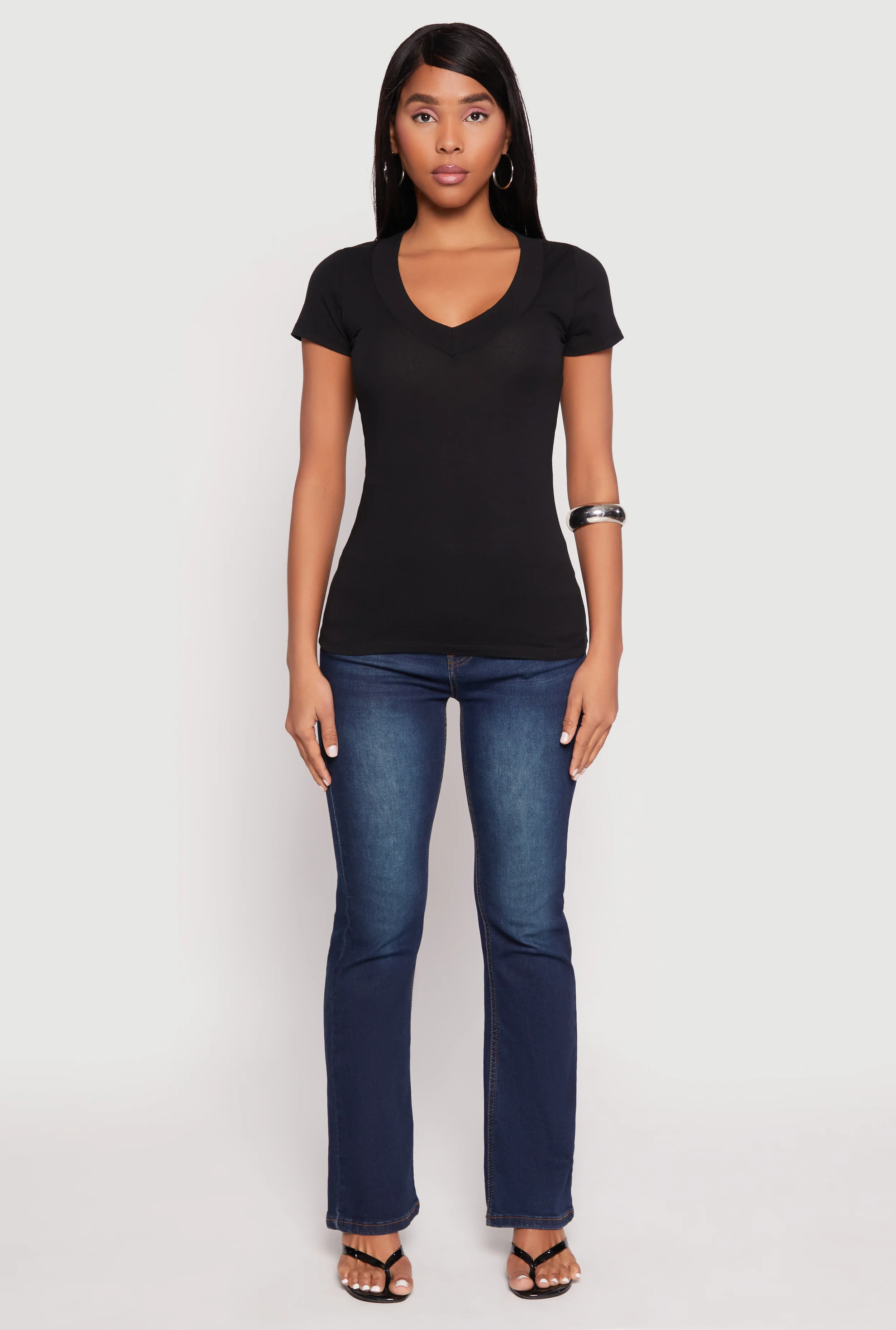 Basic V Neck Short Sleeve Tee