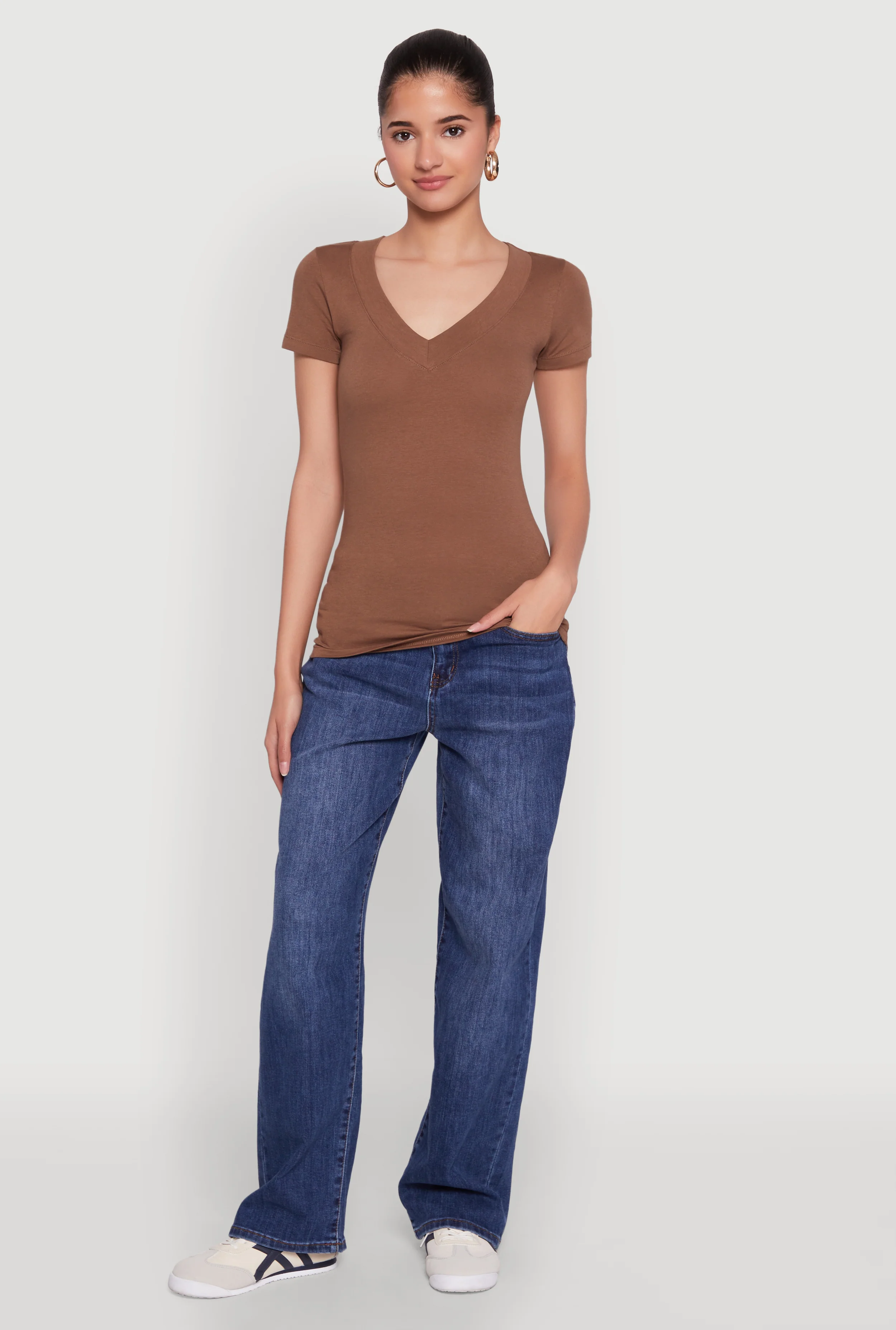 Basic V Neck Short Sleeve Tee