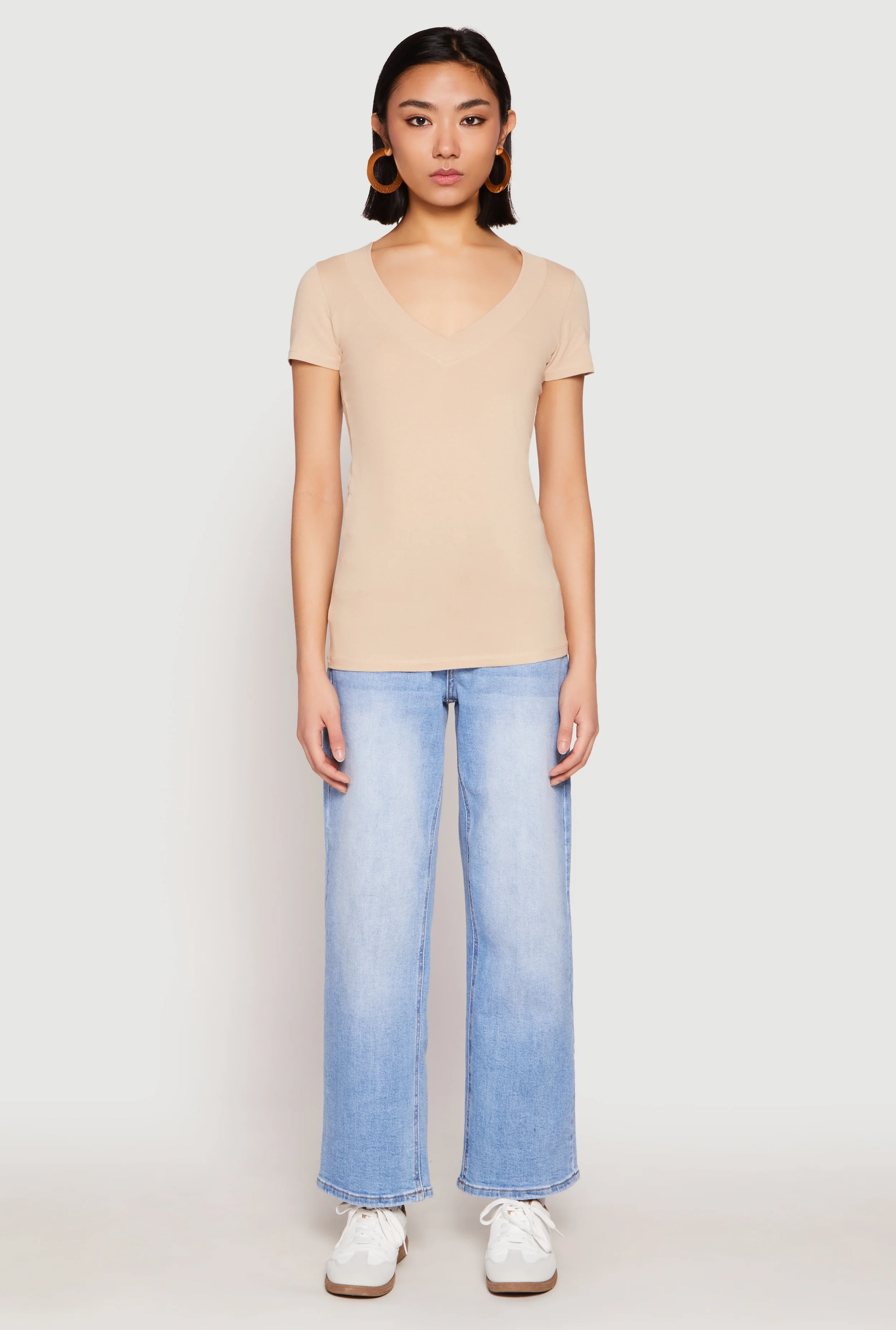 Basic V Neck Short Sleeve Tee
