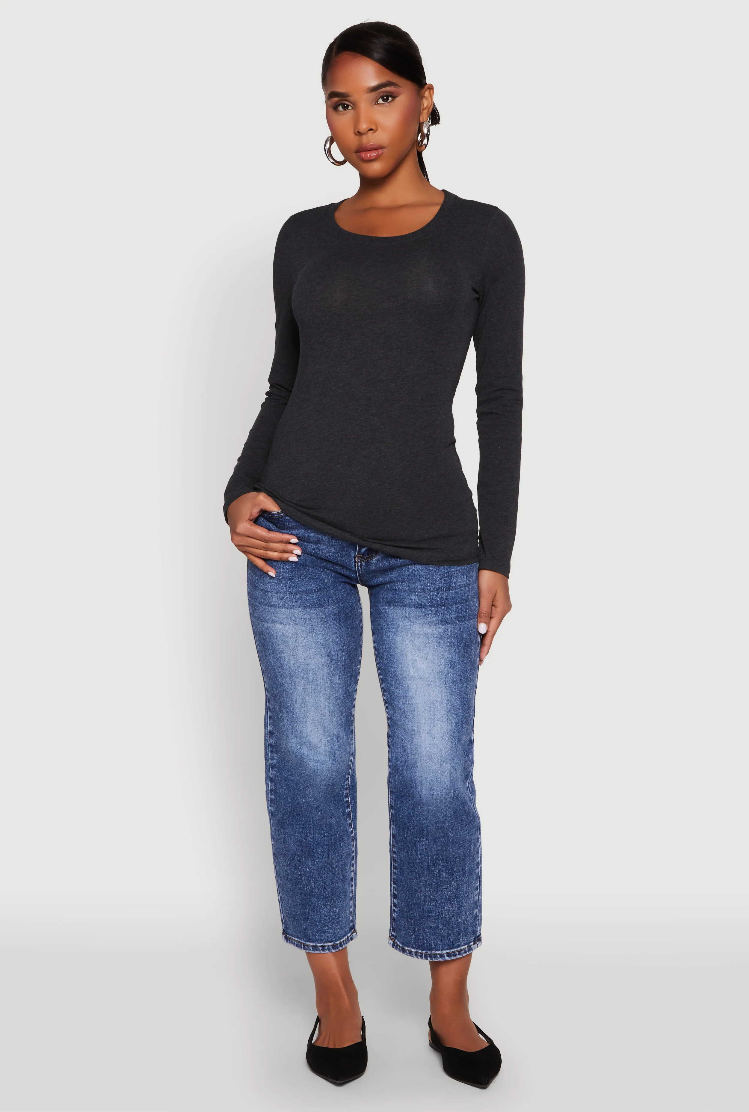 Basic Crew Neck Long Sleeve Tee